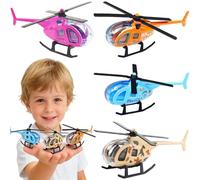 ZesGlyxyr Mini Helicoptere, Hélicoptère Alliage, Miniatur Avion Model, Petit Avion D'hélicoptère en Alliage Moulé sous Pression, Jeu Collection pour Enfants Adultes - 4Pcs