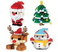 ZesGlyxyr Santa Claus Blocks Set, New Christmas Building Blocks Theme Decor, Mini Building Figures, DIY Stocking Stuffers Christmas Tree, Xmas Birthday Gifts, Party Favors