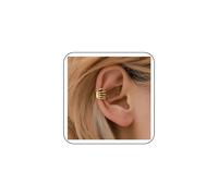 Zeshimb Boucles d'oreilles en or punk squelette - Boucles d'oreilles gothiques en forme de tête de mort - Boucles d'oreilles à clip pour femme