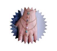 Zeshimb Bracelet bague chaîne de main pour femme - Bracelet serpent doré - Bracelet gothique esclave - Harnais de main - Bracelet chaîne serpent, 18 centimeters, Métal