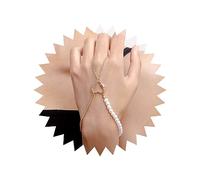Zeshimb Bracelet bague chaîne de main pour femme - Bracelet serpent doré - Bracelet gothique esclave - Harnais de main - Bracelet chaîne serpent, 7 inches, Métal