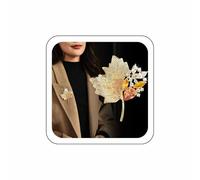 Zeshimb Broche en forme de feuille d'érable en strass - Broche classique en forme de feuille d'érable d'automne - Broche élégante pour bouquet de mariée - Accessoires de vêtements pour femme
