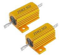 ZESLIV 2x Résistance de boîtier en aluminium 25W 2,5 Ohms Chassis Montage fil enroulé Doré