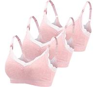 ZESLIV 3PCS Soutien-Gorge d'allaitement en Coton Dentelle Brassière sans Armature Soutien Gorge Maternité sans Couture