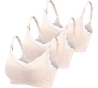 ZESLIV 3PCS Soutien-Gorge d'allaitement en Coton Dentelle Brassière sans Armature Soutien Gorge Maternité sans Couture