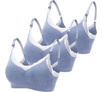ZESLIV 3PCS Soutien-Gorge d'allaitement en Coton Dentelle Brassière sans Armature Soutien Gorge Maternité sans Couture