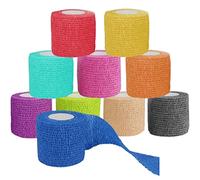 ZESLIV 5 Rouleaux Bandage Autoadhésif Elastique Bande Cohesive 5cm x 4,5m Bande de Contention Elastique pour Poignet Bandage Medical pour Premiers Secours Sports bleu