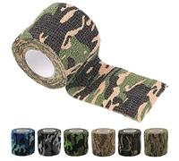 ZESLIV 5 Rouleaux Bandage Autoadhésif Elastique Camouflage Bande Cohesive 5cm x 4,5m Bande de Contention Elastique pour Poignet Bandage Medical pour Premiers Secours Sports
