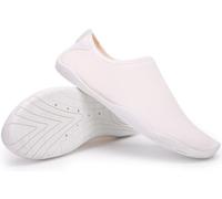 ZESLIV Chaussures de bain pour homme et femme - Chaussures aquatiques - Séchage rapide - Chaussures de surf - Blanc - Taille 35