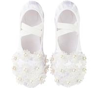 ZESLIV Chaussures de ballet pour filles, enfants, femmes, chaussures de yoga, chaussures de danse, chaussons de ballet, chaussures de gymnastique Blanc Taille 26