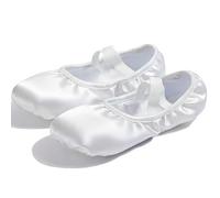 ZESLIV Chaussures de danse en satin pour filles et femmes Blanc Taille 25
