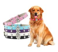 ZESLIV Collier pour chien et chat - En cuir synthétique - 1,0 x 30 cm - Collier pour animaux de compagnie de petite, moyenne et grande taille - Collier réglable - Bleu