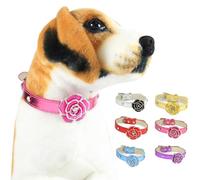 ZESLIV Collier pour chien et chat - En cuir synthétique - 2,5 x 50 cm - Collier réglable pour chiens de petite, moyenne et grande taille - Doré