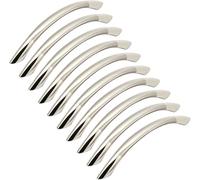 ZESLIV Lot de 10 poignées de meuble en nickel brossé - Poignées d'armoire de cuisine - En alliage de zinc - Espacement des trous : 96 mm - Poignée de tiroir pour armoire, porte, tiroirs