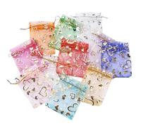 ZESLIV Lot de 100 sachets en organza pour bijoux de mariage - Blanc - 13 x 18 cm