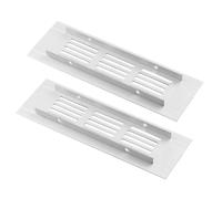 ZESLIV Lot de 2 grilles d'aération, grilles d'aération blanches en aluminium grilles d'évacuation rectangulaires pour armoire de cuisine, armoire à chaussures et penderie, 50 mm x 150 mm