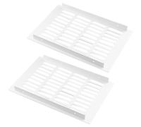 ZESLIV Lot de 2 grilles d'aération rectangulaires en aluminium blanc pour armoire de cuisine, armoire à chaussures et penderie, 150 mm x 225 mm