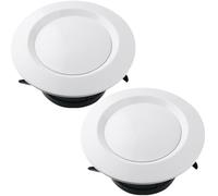 ZESLIV Lot de 2 grilles d'aération rondes pour ventilateur d'extraction d'air - Valve à disque de 75 mm - Couvercle de ventilation réglable au plafond ou au mur