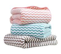ZESLIV Lot de 2 serviettes 35 x 75 cm - Serviette de bain rayée - Serviette de plage - Serviette de sauna - Serviette d'invité - Café