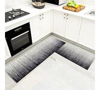 ZESLIV Lot de 2 tapis de cuisine moderne antidérapant lavable, tapis runner, tapis de cuisine, résistant à l'huile durable, tapis de paillasson 40 x 60 cm+40 x 120 cm