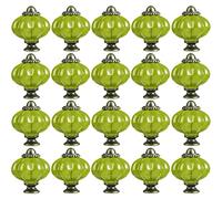 ZESLIV Lot de 20 Bouton de Meuble en céramique citrouille 33mm Vert Ronde Boutons de Portes pour Placards, Tiroir et Armoire
