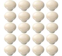ZESLIV Lot de 20 boutons de meuble en céramique pour tiroir ou porte d'armoire Beige