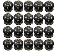 ZESLIV Lot de 20 boutons de tiroir pour enfants avec vis 34 mm noir Bouton rond pour meubles en céramique
