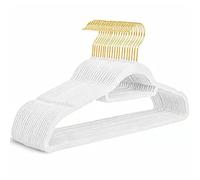 ZESLIV Lot de 20 cintres en velours pour costume, chemise, robe, veste et chemise pour homme, peu encombrants, antidérapants, blancs, 45 cm