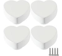 ZESLIV Lot de 4 boutons de meuble en bois - Pour chambre d'enfant - Amour blanc