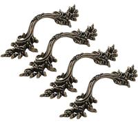 ZESLIV Lot de 4 poignées d'arc antiques - Entraxe des trous de 64 mm - Pour armoire de cuisine, tiroir et commode