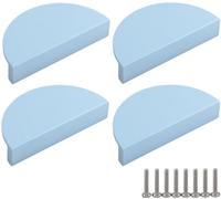 ZESLIV Lot de 4 poignées d'armoire pour chambre d'enfant, poignée profilée demi-lune en alliage d'aluminium, poignée de meuble colorée demi-ronde, boutons de tiroir semi-circulaires, poignées de porte