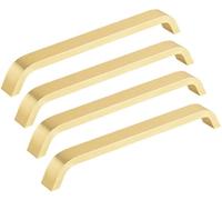 ZESLIV Lot de 4 poignées de meuble en aluminium - Espacement des trous : 160 mm - Doré