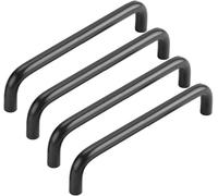 ZESLIV Lot de 4 poignées de meuble - En aluminium - Espacement des trous : 160 mm - Noir - Avec vis - Pour chambre d'enfant - Armoire