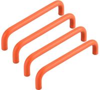 ZESLIV Lot de 4 poignées de meuble - En aluminium - Espacement des trous : 160 mm - Orange - Avec vis - Pour chambre d'enfant - Armoire