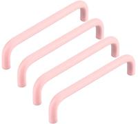 ZESLIV Lot de 4 poignées de meuble en aluminium - Espacement des trous : 160 mm - Rose - Avec vis - Pour chambre d'enfant - Armoire