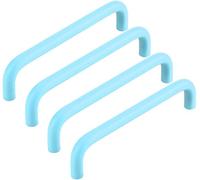 ZESLIV Lot de 4 poignées de meuble en aluminium - Espacement des trous : 96 mm - Bleu - Avec vis - Pour chambre d'enfant - Armoire