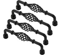 ZESLIV Lot de 4 poignées de meuble - En fer - Espacement entre les trous : 96 mm - Pour cage à oiseaux, cuisine, tiroir, porte