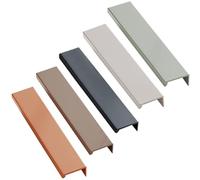 ZESLIV Lot de 4 poignées de meubles cachées - Poignées à barre invisibles en aluminium - Espacement entre les trous : 128 mm - Vert - Pour cuisine, tiroir, armoire, porte, tiroir