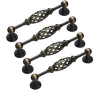 ZESLIV Lot de 4 poignées de meubles, en alliage de zinc, espacement des trous : 96 mm, pour cage à oiseaux, cuisine, tiroir, porte