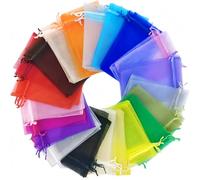 ZESLIV Lot de 50 sachets en organza pour bijoux de mariage - Multicolore - 30 x 40 cm