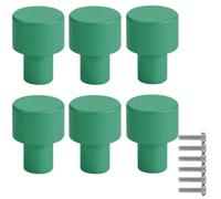 ZESLIV Lot de 6 boutons d'armoire pour chambre d'enfant, boutons de meubles, poignées de tiroir, boutons de porte avec vis, vert