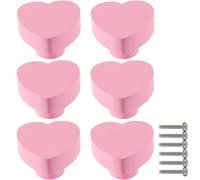 ZESLIV Lot de 6 boutons de meuble en bois - Pour chambre d'enfant - Amour rose