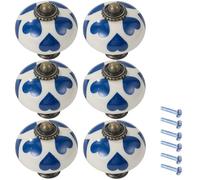 ZESLIV Lot de 6 boutons de meuble en céramique - Boutons de tiroir - Boutons de porte d'armoire - Boutons en céramique - Pour chambre d'enfant