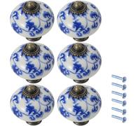 ZESLIV Lot de 6 boutons de meuble en céramique - Boutons de tiroir - Boutons de porte d'armoire - Boutons en céramique - Pour chambre d'enfant