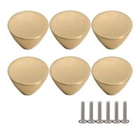 ZESLIV Lot de 6 boutons de meubles en alliage de zinc Bouton de tiroir Bouton de porte d'armoire 30 mm Bouton de meuble pour chambre d'enfant Doré