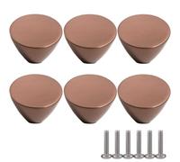 ZESLIV Lot de 6 boutons de meubles en alliage de zinc Bouton de tiroir Boutons de porte d'armoire 30 mm Bouton de meuble pour chambre d'enfant Or rose