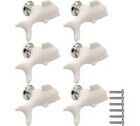 ZESLIV Lot de 6 boutons de meubles en céramique - En forme de dauphin - Boutons de porte de placard - Pour chambre d'enfant - Blanc