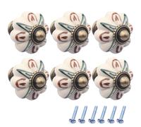 ZESLIV Lot de 6 boutons de meubles en céramique - Poignées de citrouille - Boutons de tiroir - Boutons de porte d'armoire - Boutons en céramique - Pour chambre d'enfant