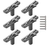 ZESLIV Lot de 6 boutons de meubles, poignées en T à un trou, en forme de T, boutons d'armoire, boutons pour armoire, tiroir et commode