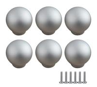 ZESLIV Lot de 6 boutons de placard pour chambre d'enfant - Avec vis - Gris